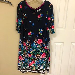 Eliza J size 18 NWT navy & pink short sleeve dress